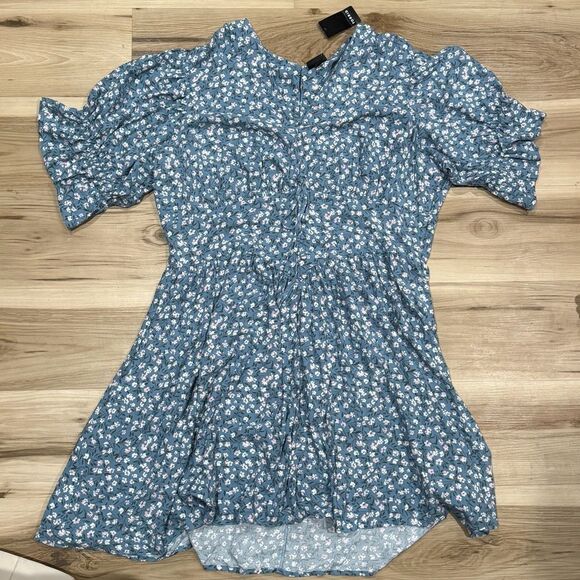 NEW Torrid Ruffle Sleeve Floral Print Mini Dress Women’s 16 - Picture 2 of 5